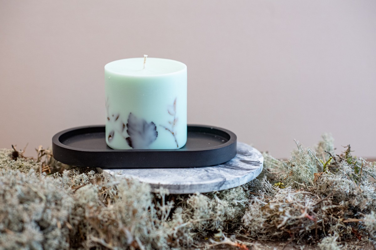 Sojas vaska svece ar Meža aromātu - XL - zaļa