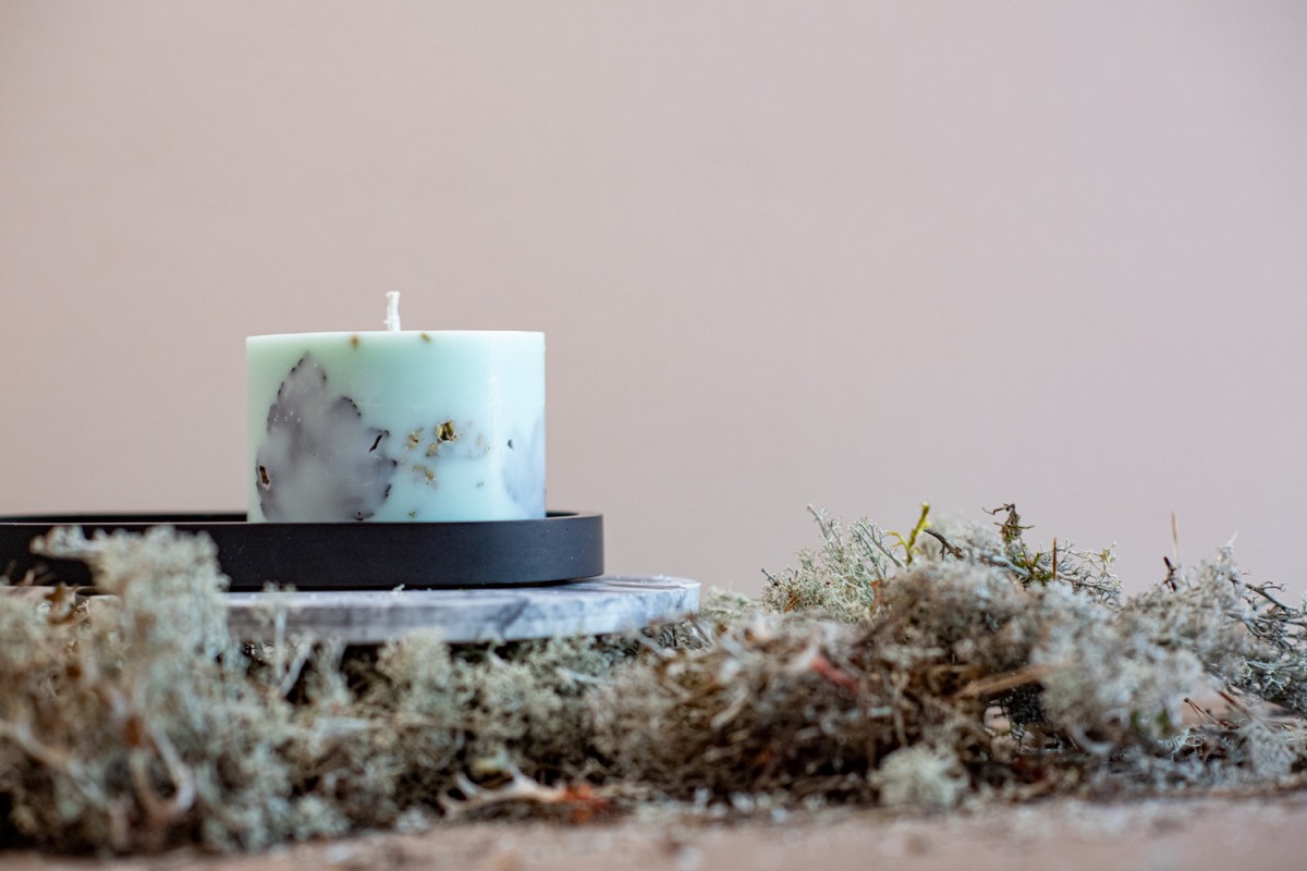 Sojas vaska svece ar Meža aromātu - zaļa