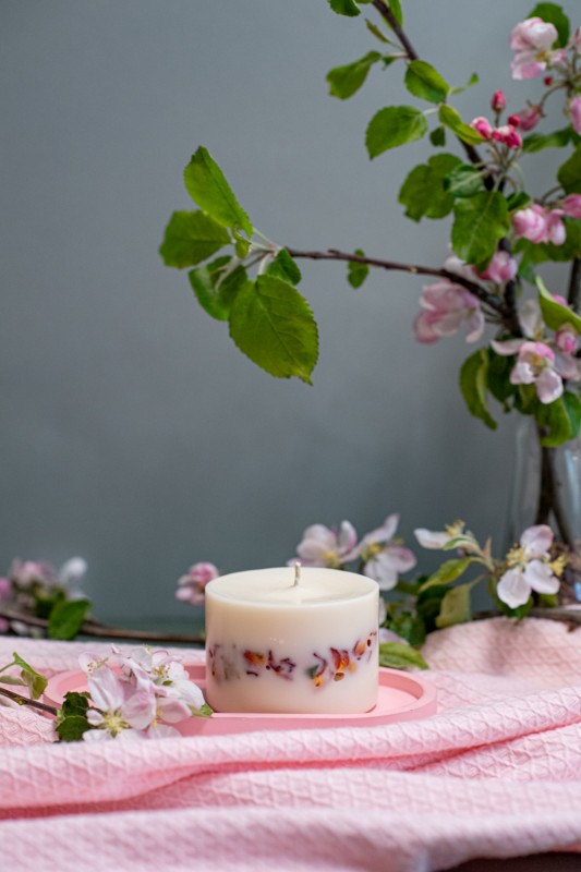 TL Candles Natural soy wax candles soy wax pillar candles botanical candles scented candles rose candle