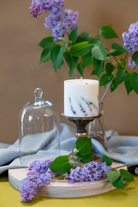 Sojas vaska svece ar Lavandas aromātu - XL - balta