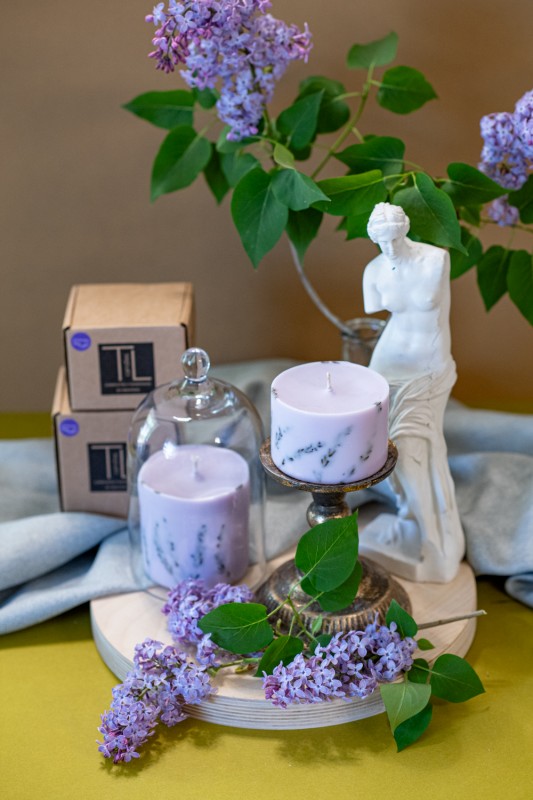 Sojas vaska svece ar Lavandas aromātu - lillā