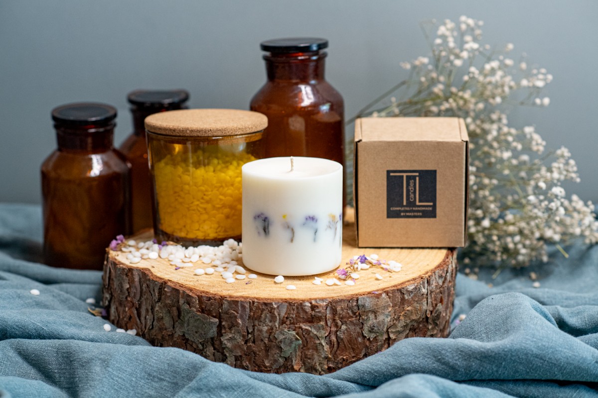 TL Candles Natural soy wax candles soy wax pillar candles botanical candles handmade candles unscented candle